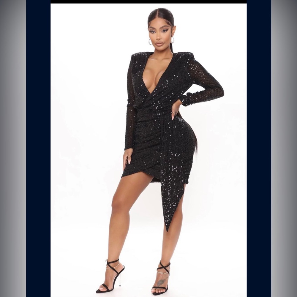 Fashion Nova Black Sequin dress